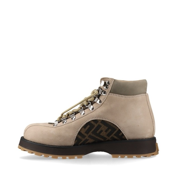 Authentic Fendi Leather Monogram Hiking Boots men size UK5 US6 - Picture 7 of 16